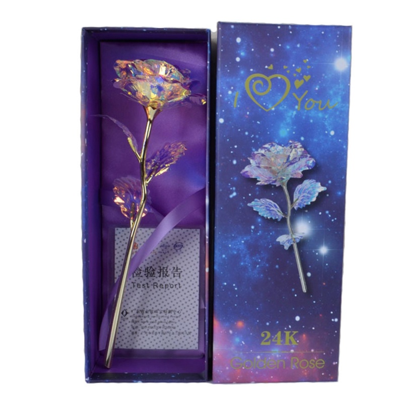 1x Romantic Star 24K Gold Foil LED Galaxy Rose Flower Luminous Gifts US 
